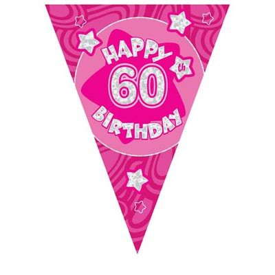 Pink Holographic 60th Banner