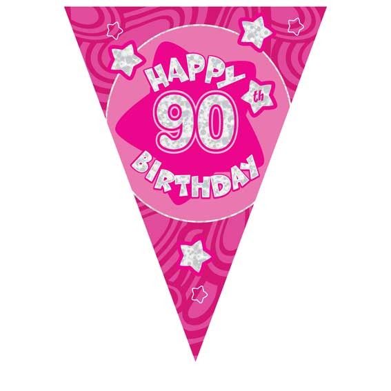 Pink Holographic 90th Banner