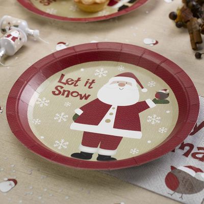 Let is Snow Father Christmas Plates