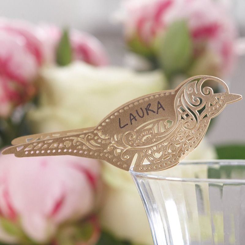 Gold Bird Place Card