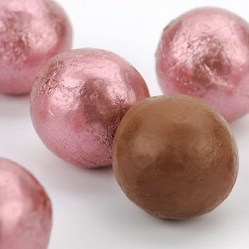 Rose Pink Foil Chocolate Balls