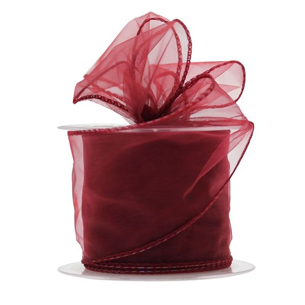 70mm Burgundy Chiffon Ribbon