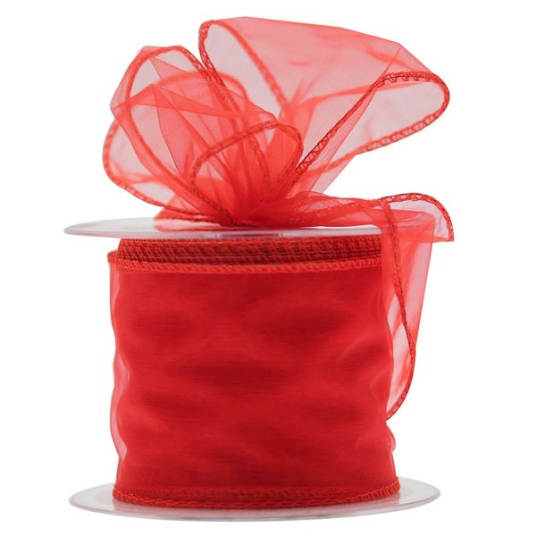 70mm Red Chiffon Ribbon