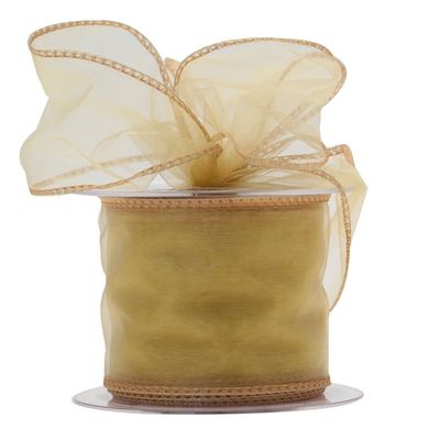 70mm Gold Chiffon Ribbon