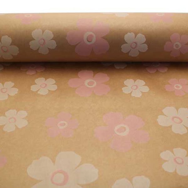 Pink & White Fleur Kraft Paper