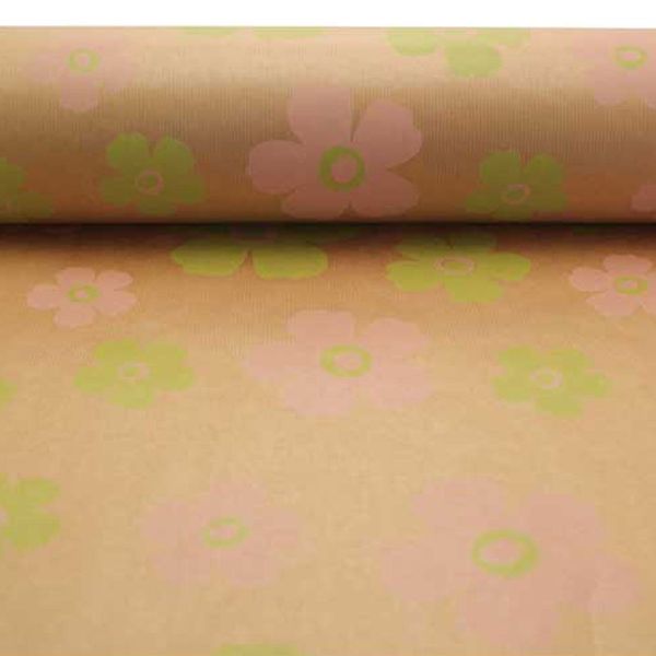 Pink & Green Fleur Kraft Paper