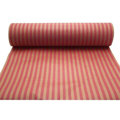 Cerise & Pink Stripes Kraft Paper