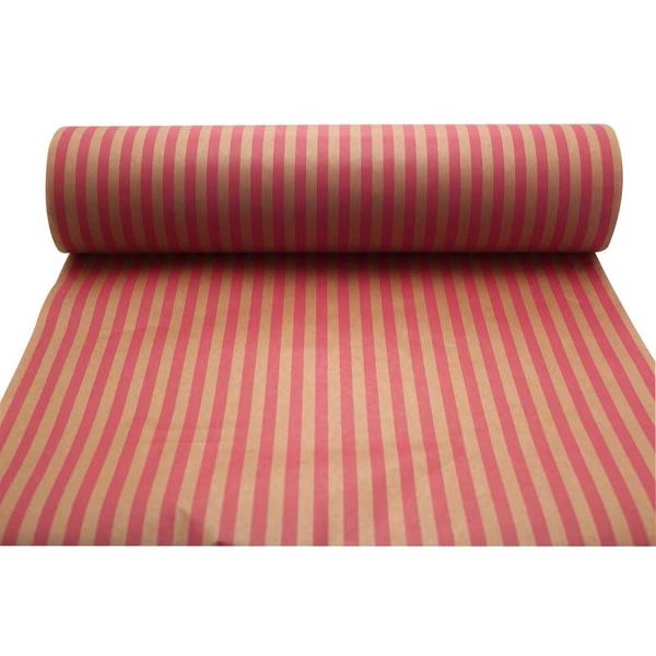 Cerise & Pink Stripes Kraft Paper