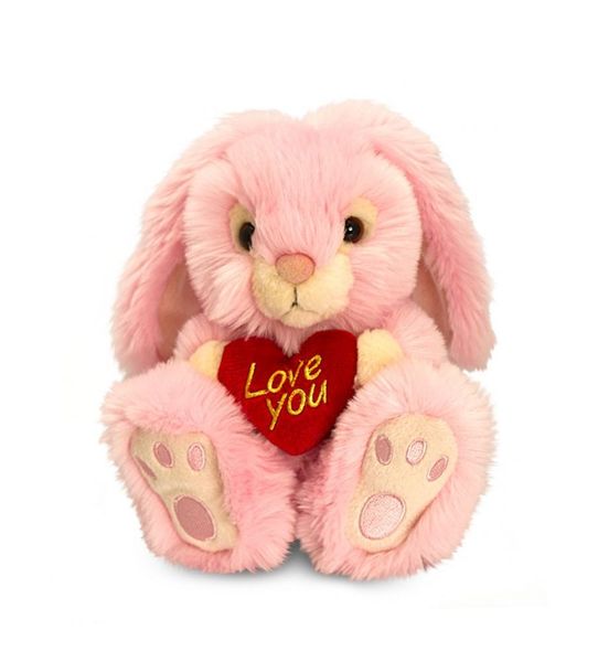 Pink Patchfoot Rabbit with Heart