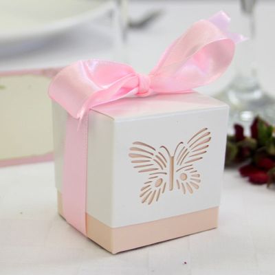 Pink Butterfly Favour Box