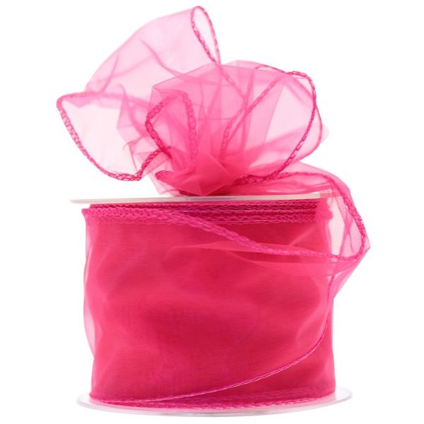 70mm Shocking Pink Chiffon Ribbon