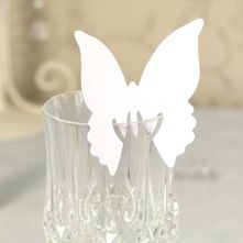 White Butterfly Place Cards