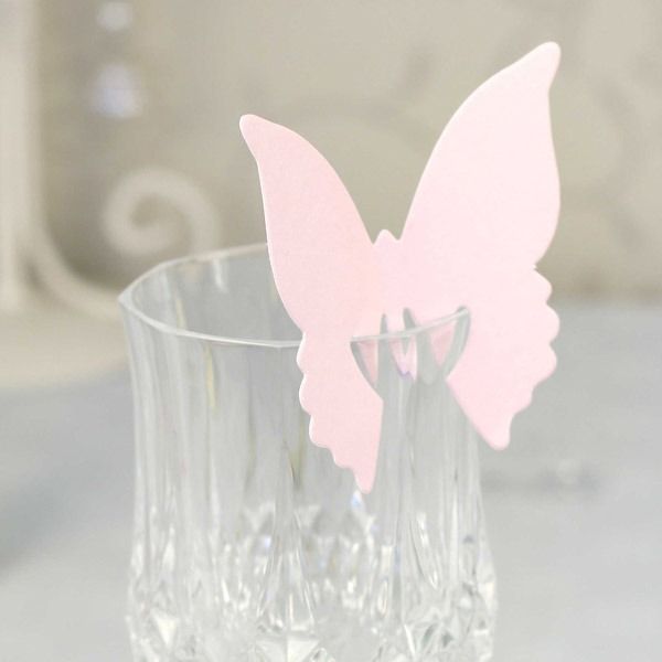 Baby Pink Butterfly Place Cards