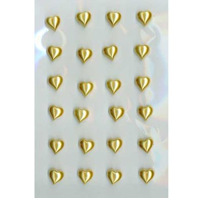 Gold Pearl Heart Stickers
