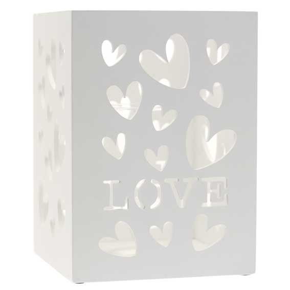 Large Wooden Love Candle Holder