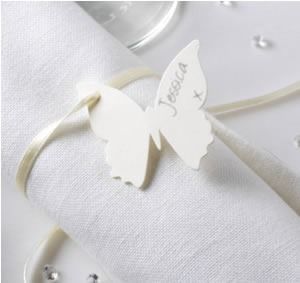 Ivory Butterfly Favour Tag