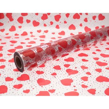 Red Speckle Hearts Cellophane