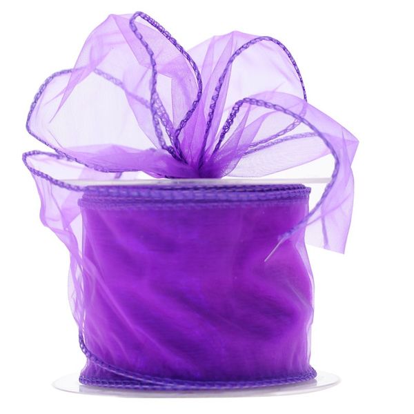 70mm Purple Chiffon Ribbon