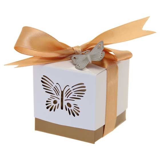 Gold Butterfly Favour Box