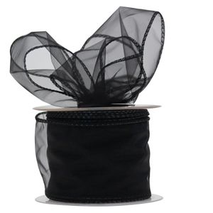 70mm Black Chiffon Ribbon