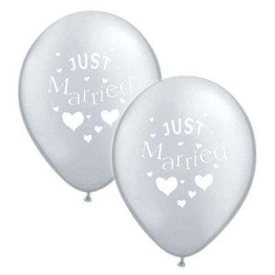 Silver Just Married Balloon