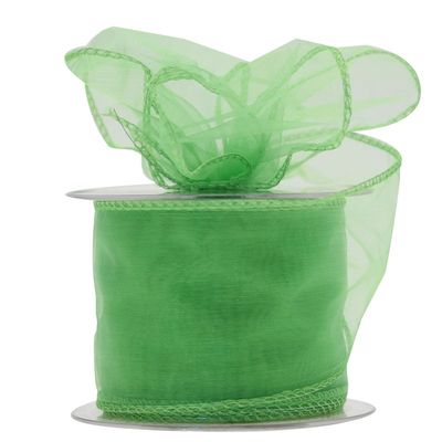 70mm Lime Chiffon Ribbon