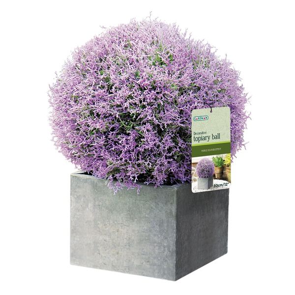 Gardman 30cm Topiary Ball - Artificial Purple Heather