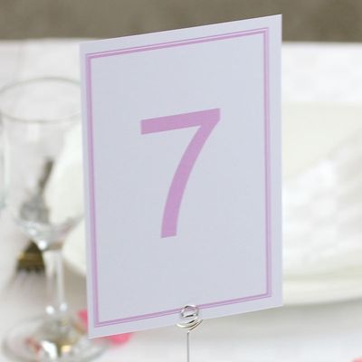 Pink Plain Border Table Numbers