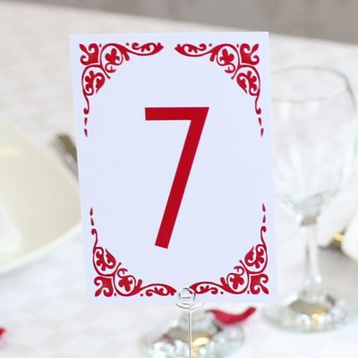 Red Vintage Table Numbers