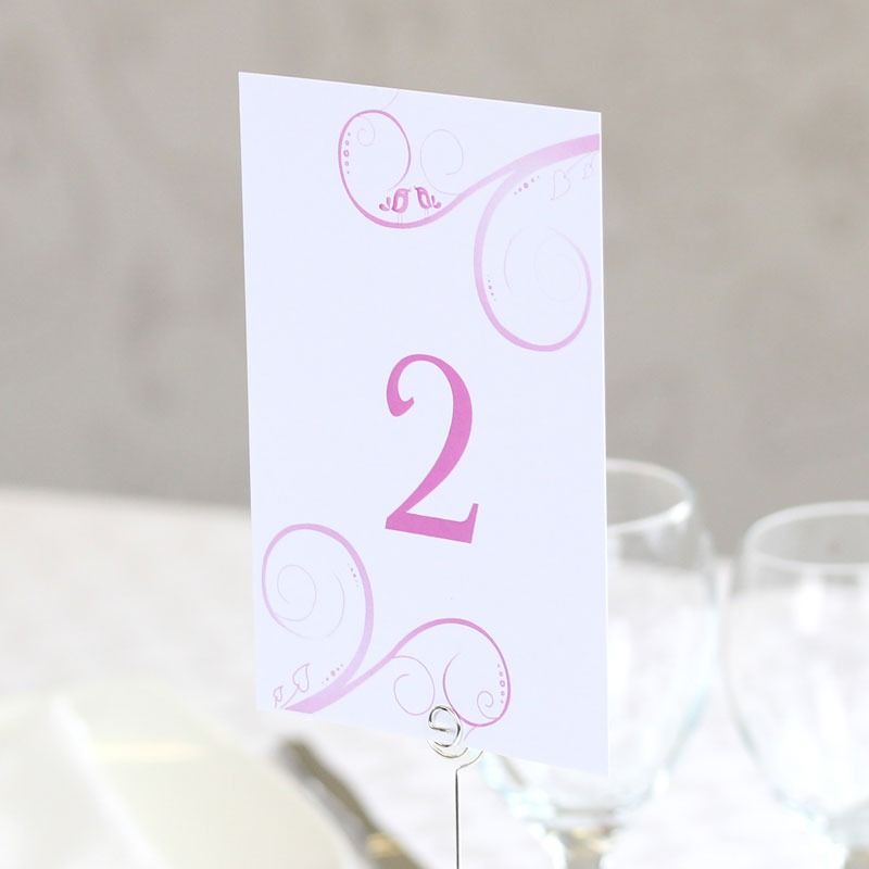 Pink Love Birds Table Numbers