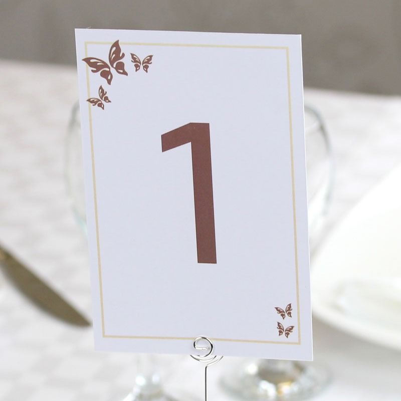 Brown & Cream Butterfly Table Numbers