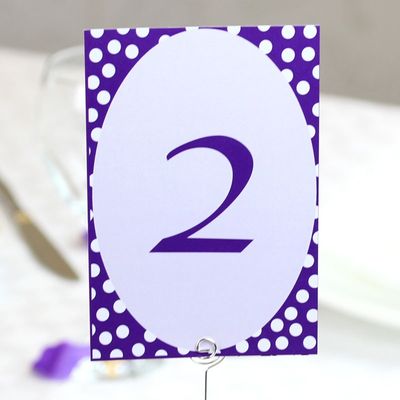 Purple Polka Dot Table Numbers