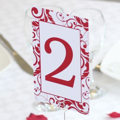 Red Scroll Table Numbers