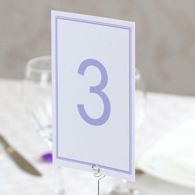 Lilac Plain Border Table Numbers