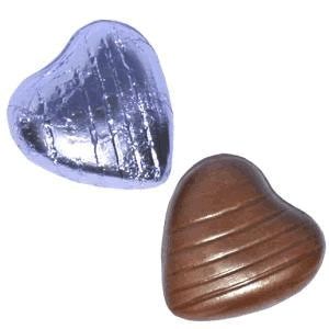 Lilac Chocolate Foil Hearts