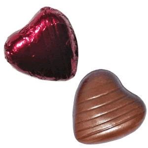 Burgundy Foil Chocolate Hearts