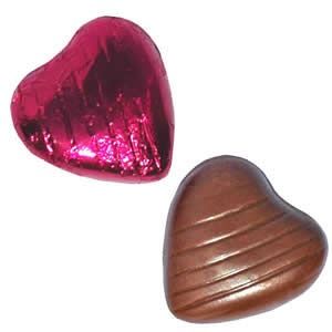 Hot Pink Foil Chocolate Hearts
