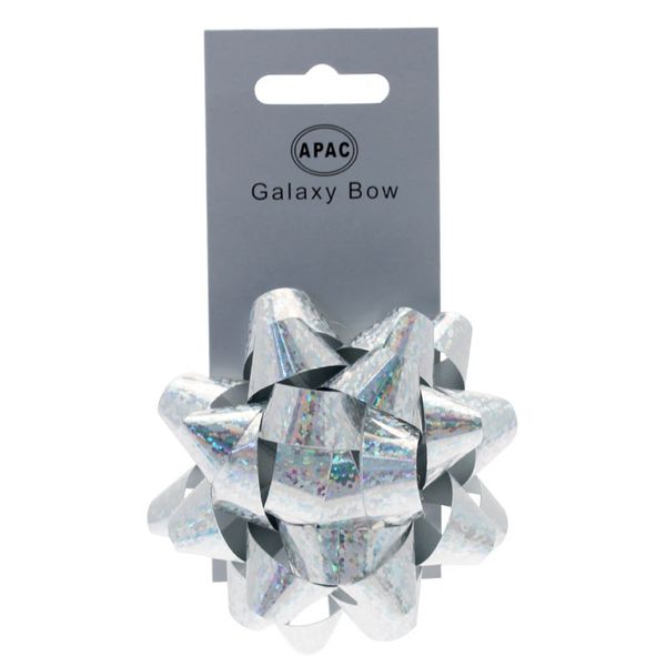 Holographic Silver Sticky Bow