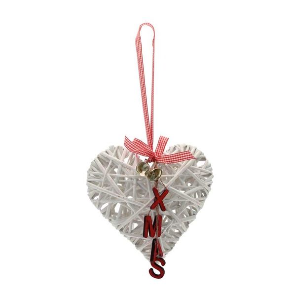 Wicker Heart with Xmas Decoration 