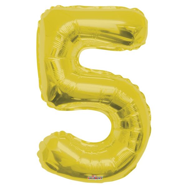 Gold Number 5 Balloon