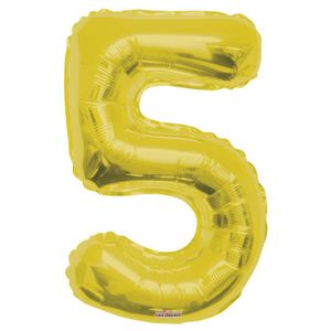 Gold Number 5 Balloon