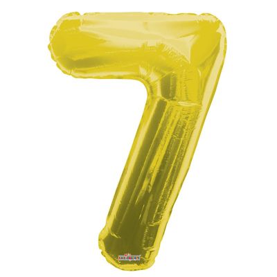 Big Number 7 Gold Balloon