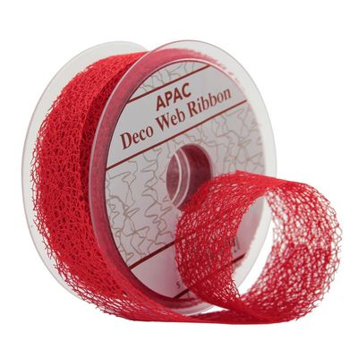 Red decomesh ribbon