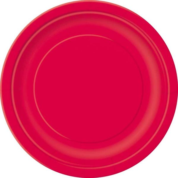 Red 9 inch round plate