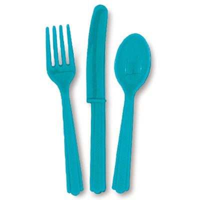 Teal Assorted Plastic Cutlery
