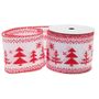 White/Red Christmas Tree Ribbon (63mm)