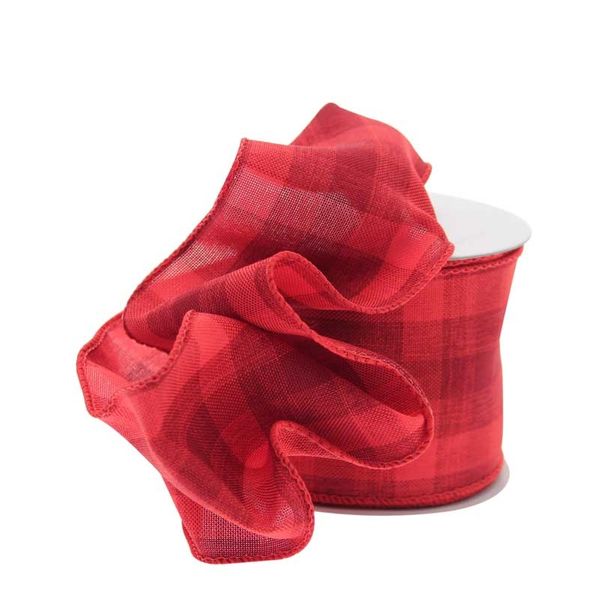 Red and Burgundy Chequered Ribbon