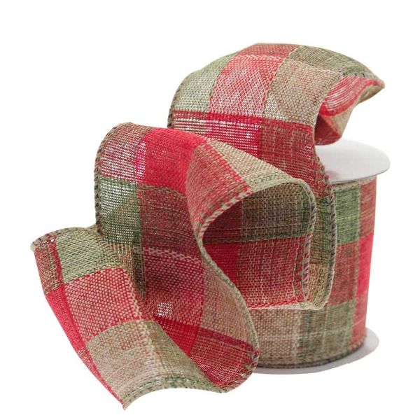 Red and Green Chequered Ribbon