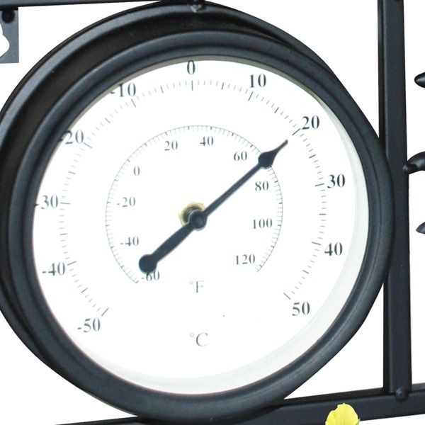 Decorative Wall Planter with Clock Thermometer