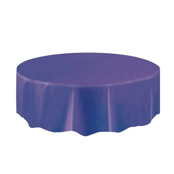 Purple Round Plastic Tablecloth